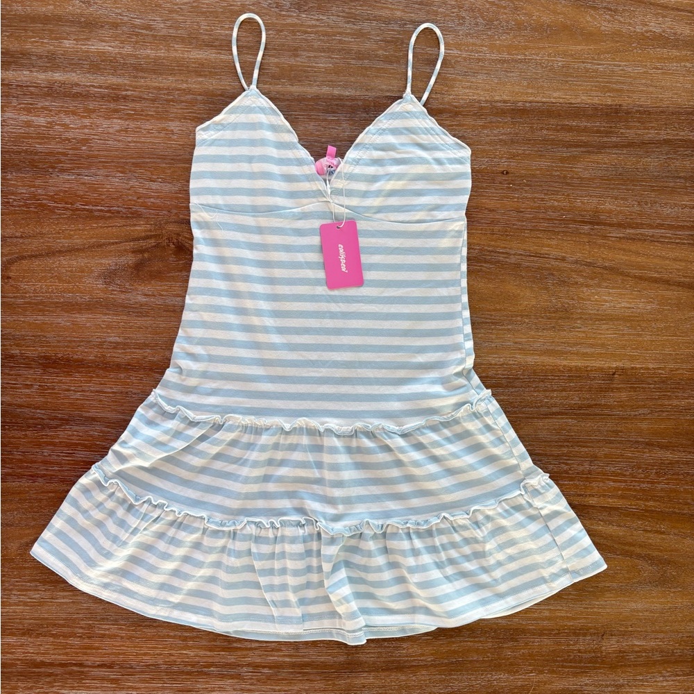 Edikted Tiered Ruffle Striped Mini Dress: New with Tags